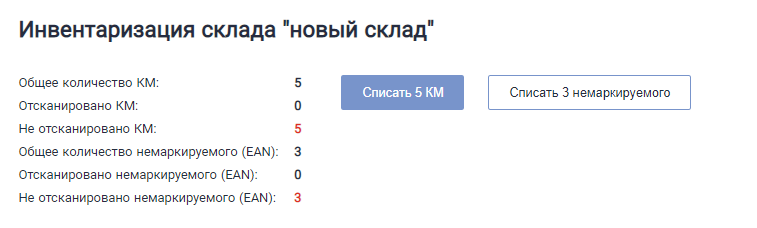 Кнопки списания маркируемых и немаркируемых товаров