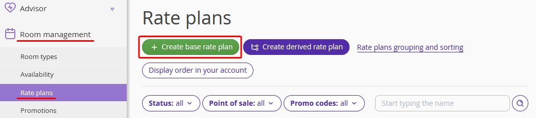 create rate plan